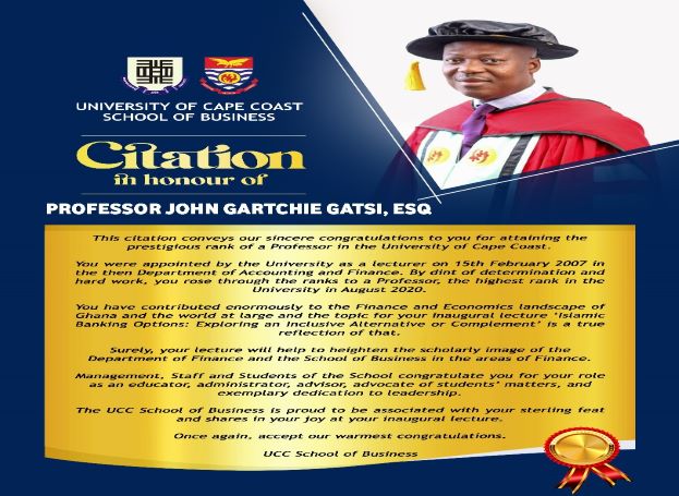 Citation in honour of Professor John Gartchie Gatsi