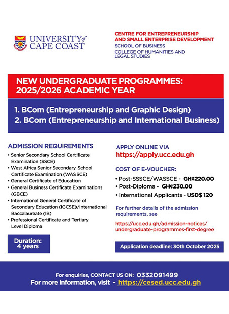 NEW UNDERGRADUATE PROGRAMMES 2025/2026 ACADEMIC YEAR